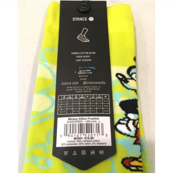 NWT Men's Mickey Dillon Froelich Crew Socks - Picture 3 of 3